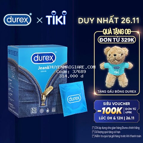 Bao cao su Durex Jeans Hộp 30 bao