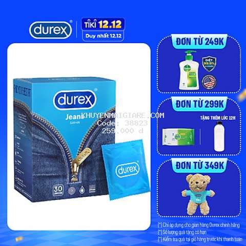 Bao cao su Durex Jeans Hộp 30 bao