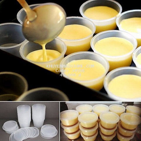 Bộ 50 khuôn bánh flan hình tròn