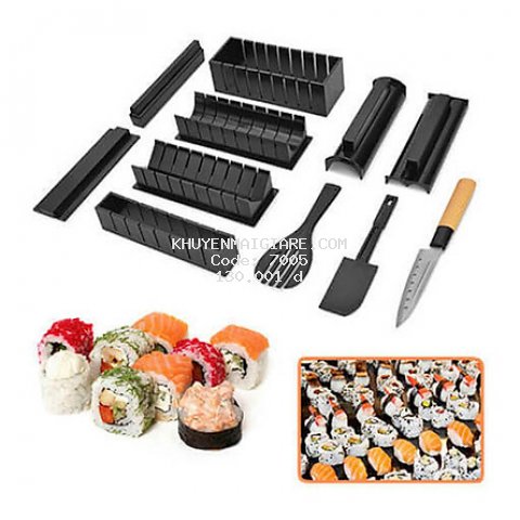 Bộ Dụng Cụ Khuôn Làm SuShi 11 Món ( Có Dao ) Tạo Hình Tiện Lợi.