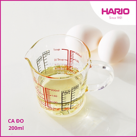 Ca đo lường thuỷ tinh Hario 200ml