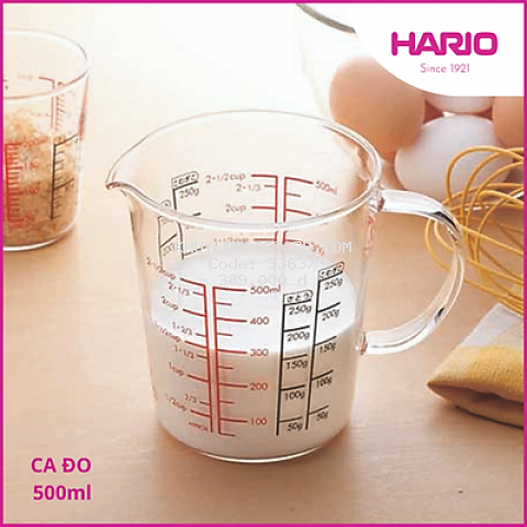 Ca đo lường thủy tinh Hario 500ml