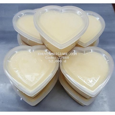 Combo 50 Hộp Làm Bánh Flan Hình Tim Gồm Nắp