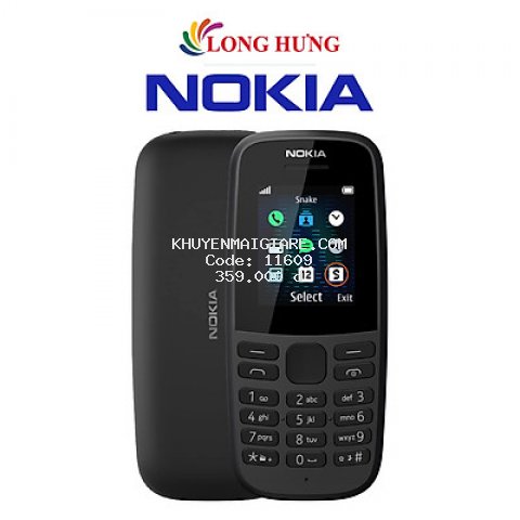 Điện thoại Nokia 105 Dual Sim 2019 - Hàng chính hãng