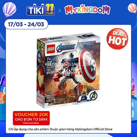 Đồ chơi LEGO SUPERHEROES Chiến Giáp Captain America 76168
