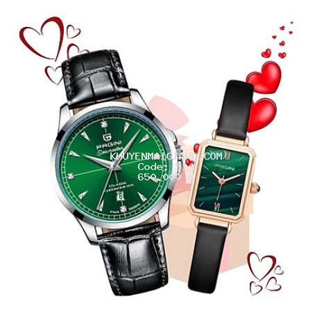 Đồng hồ đôi nam nữ tình yêu valentine PAGINI cao cấp - Qùa tặng valentine cho bạn gái vô cùng ý nghĩa