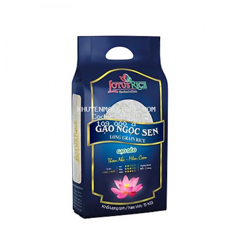 Gạo Ngọc Sen Lotus Rice 5kg - Cơm mềm dẻo ít - Chuẩn xuất khẩu