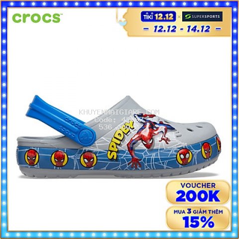 Giày lười trẻ em Crocs Funlab Spider Man Light - 206374