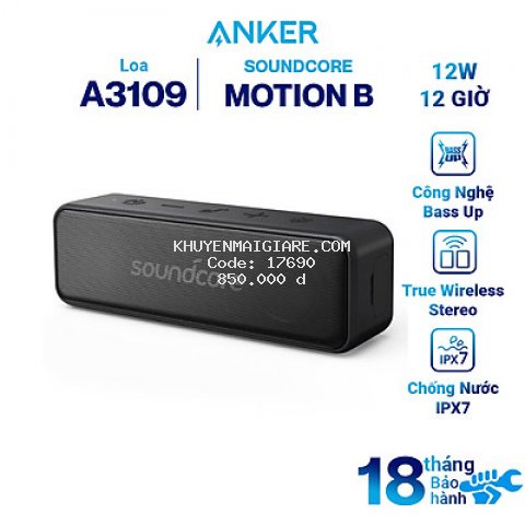 Loa Bluetooth Anker SoundCore Motion B - A3109 - Hàng Chính Hãng