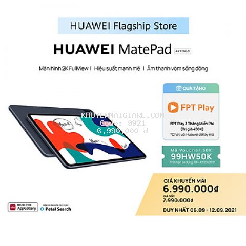 Máy Tính Bảng Huawei Matepad | Màn Hình 2K Fullview | Hiệu Suất Mạnh Mẽ | Âm Thanh Vòm Sống Động | Hàng Chính Hãng