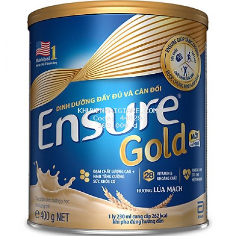 Sữa Bột Abbott Ensure Gold Lúa Mạch 400g