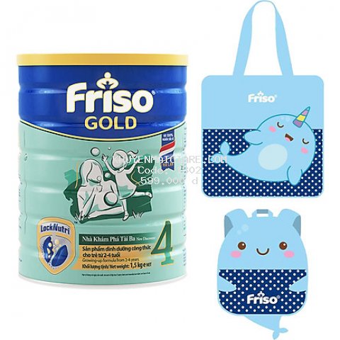 Sữa Bột Friso Gold 4 Cho Trẻ Từ 2-4 Tuổi 1.5kg + Tặng Bộ 02 Túi Cho Mẹ (Giao ngẫu nhiên)