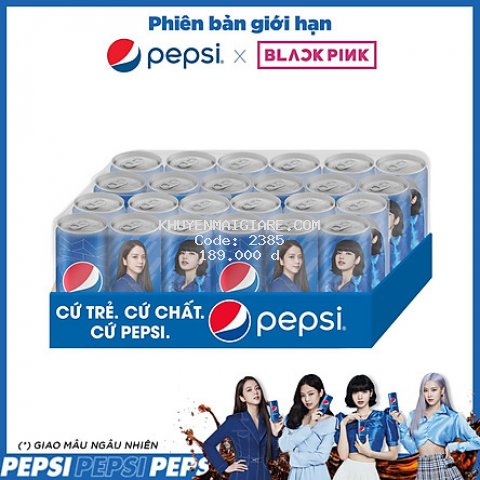 Thùng 24 Lon Nước Giải Khát Pepsi X Blackpink Phiên Bản Giới Hạn (330ml/Lon) (Mẫu Ngẫu Nhiên)