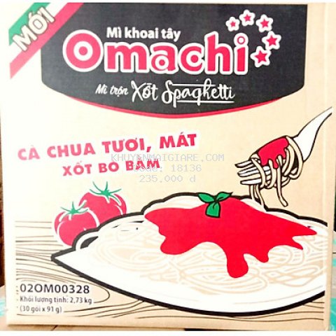 Thùng 30 Gói Mì Omachi Xốt Spaghetti Vị Bò