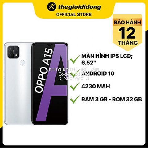 Điện Thoại Oppo A15 (3GB/32G) - Hàng Chính Hãng