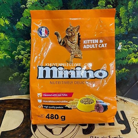 Hạt Minino cho mèo 480g vị cá ngừ
