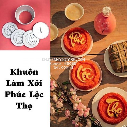 Khuân Làm Xôi Hình Chữ Phúc - Lộc - Thọ