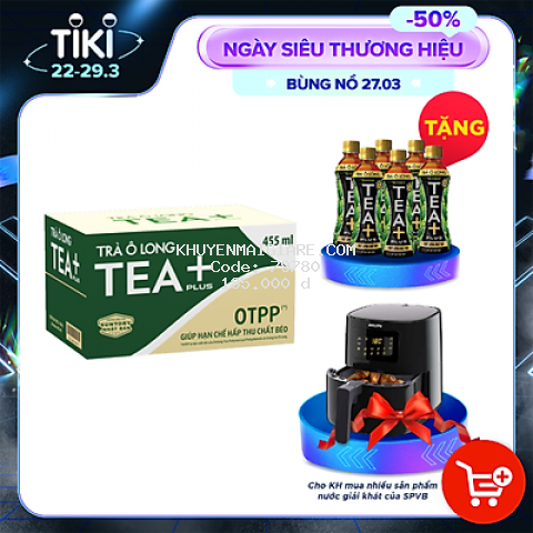Thùng 24 Chai Trà Ô Long Tea+ Plus (455ml / Chai)