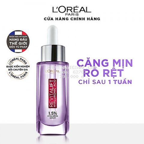 Tinh chất Serum siêu dưỡng ẩm trắng da L'Oreal Paris Hyaluronic Acid 1.5% 30ml